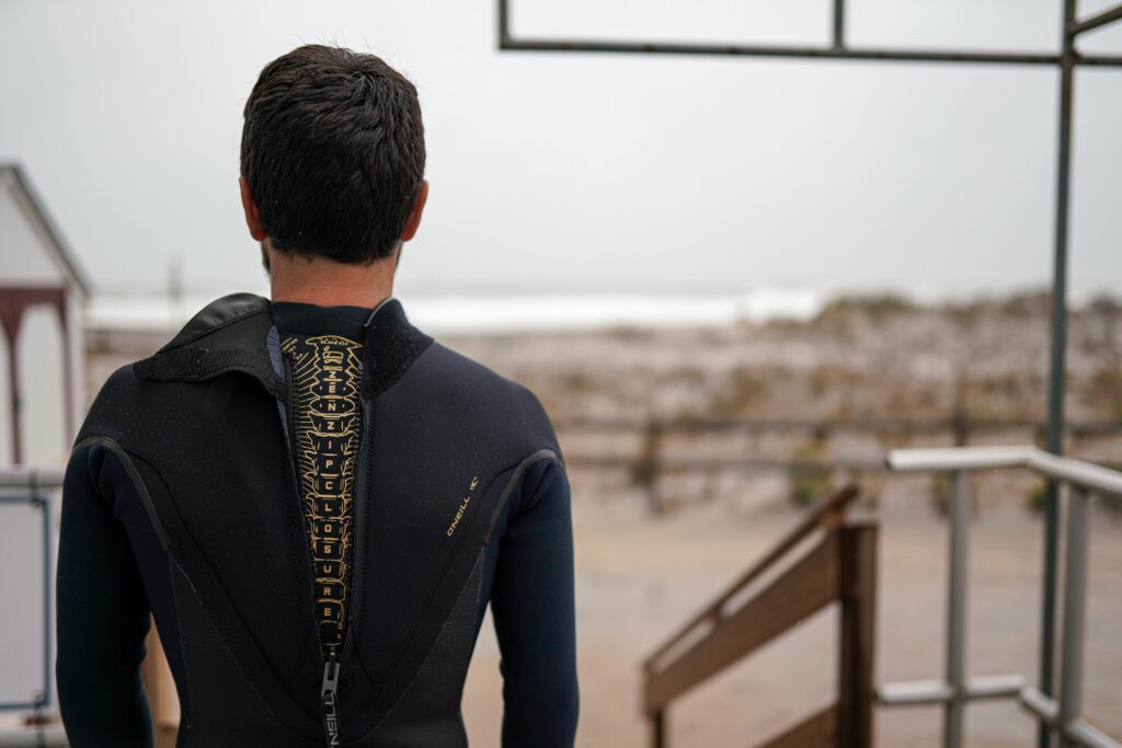 Spinal design on the back of the O'Neill Pyscho Tech Back-zip wetsuit.