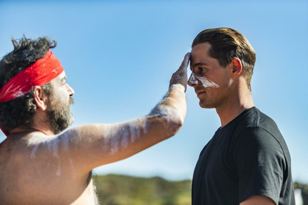 soli Bailey gets his face painted